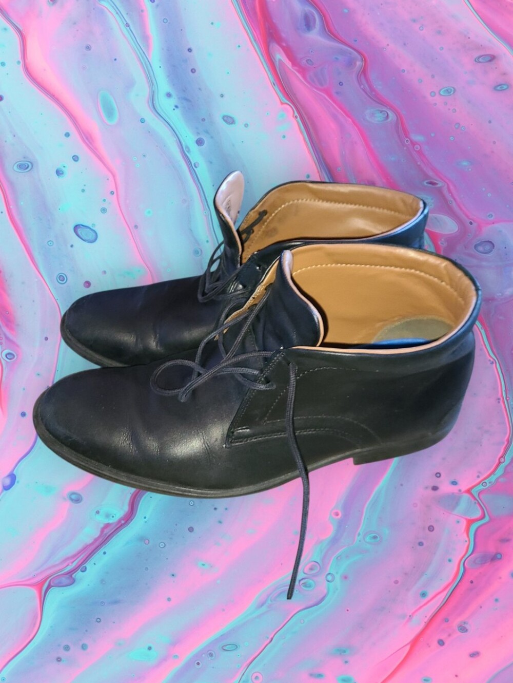 Clarks black leather shoes men's size 9.5